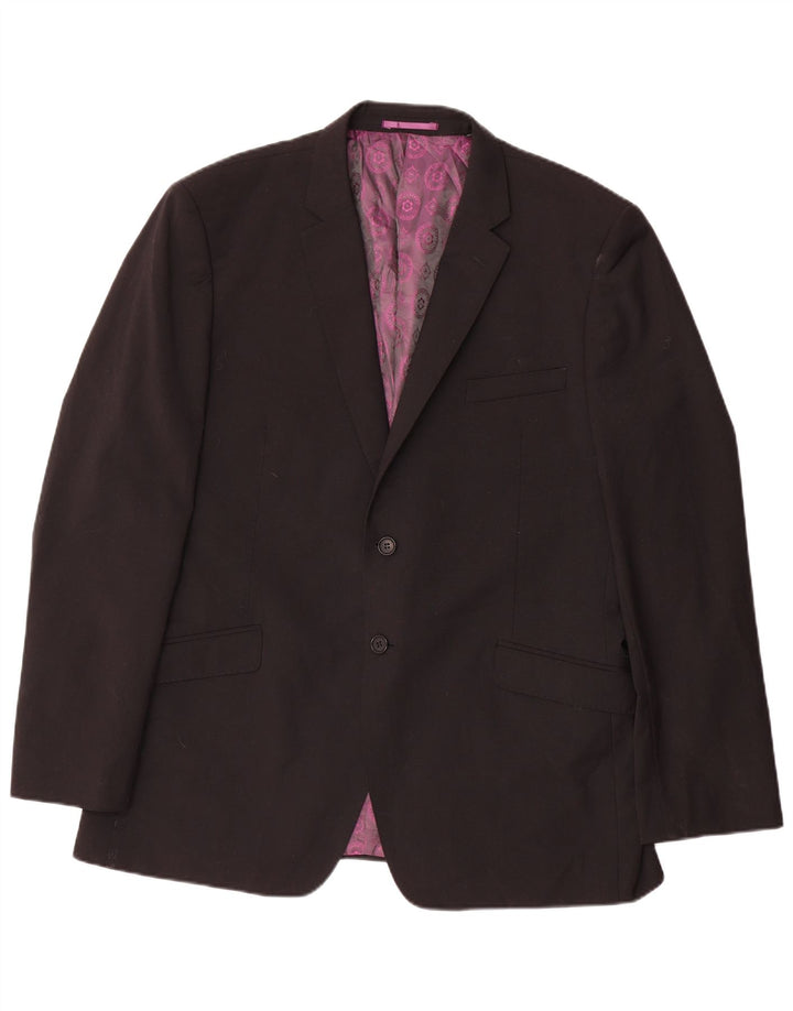 Ted Baker Herre lang 2-knaps Regular Fit Blazer Jacket UK 44 2XL Sort Uld