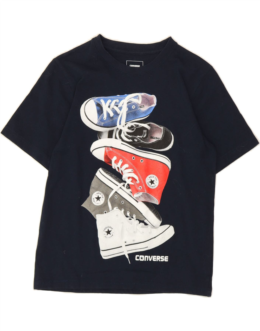 CONVERSE Boys Graphic T-Shirt Top 12-13 Years Large Navy Blue Vintage Converse and Second-Hand Converse from Messina Hembry 
