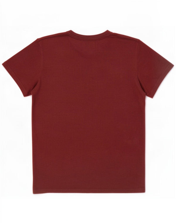 Hollister Herre grafisk T-shirt Top Medium Maroon Flecked Bomuld
