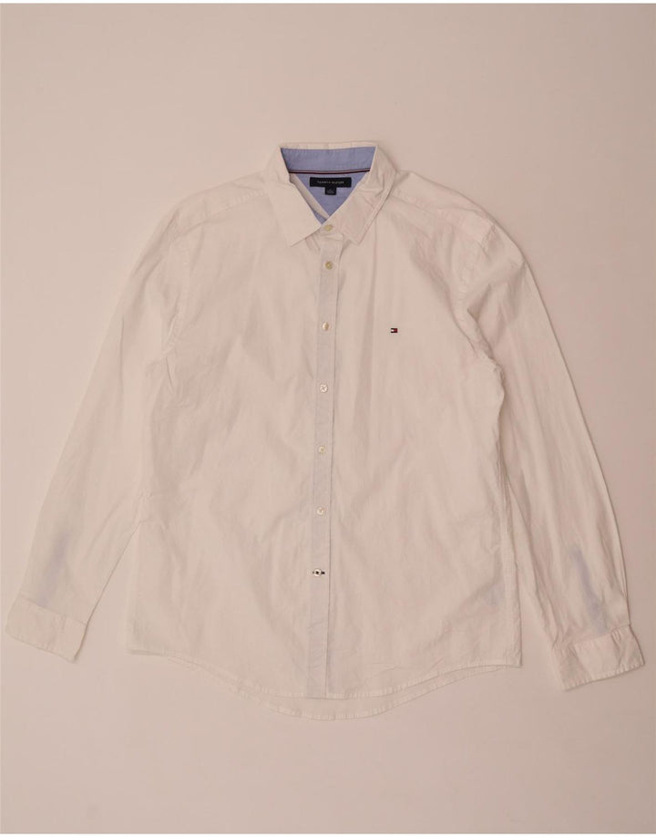 Tommy Hilfiger Herreskjorte XL Hvid Bomuld