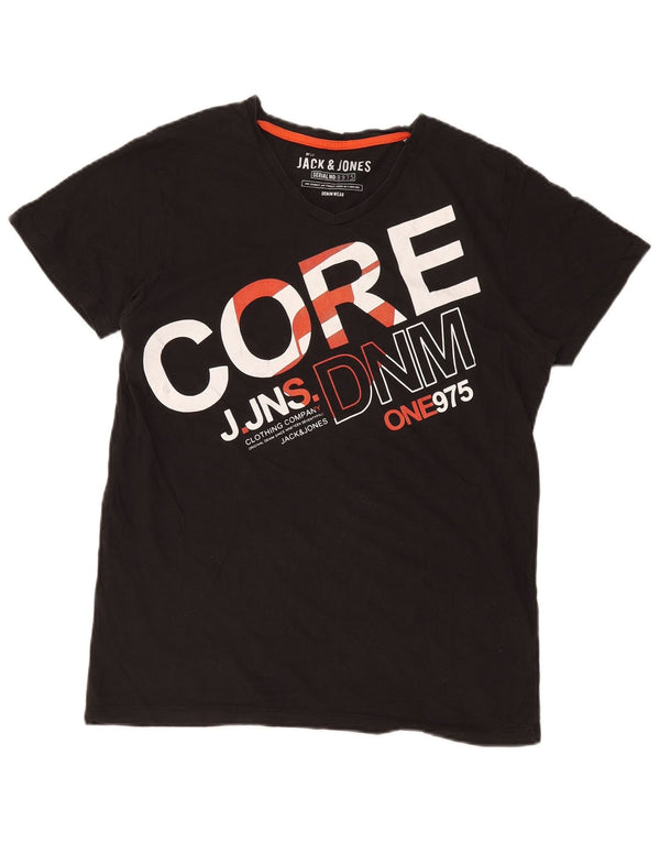 Jack & Jones Herre grafisk T-shirt top XL sort bomuld