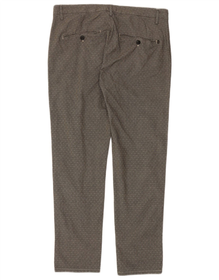 Dondup Herre Slim Chino Bukser W35 L30 Grå Houndstooth Bomuld