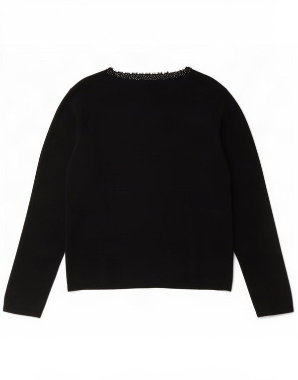 Marks & Spencer Dame V-hals sweater UK 16 Large Black Viscose