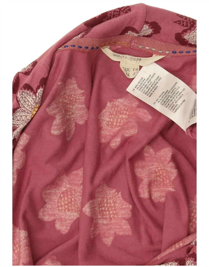 White Stuff Womens Ærmeløs Basic Dress UK 14 Medium Pink Floral Viscose