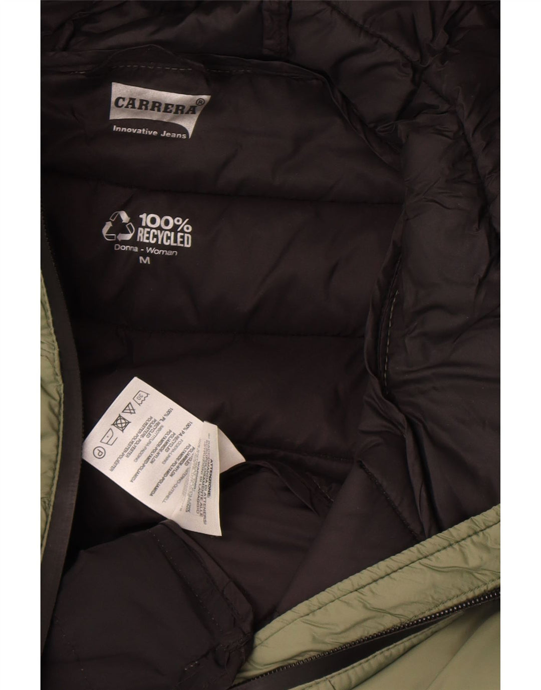 Carrera Polstret hættejakke til kvinder UK 14 Medium Khaki Polyamid