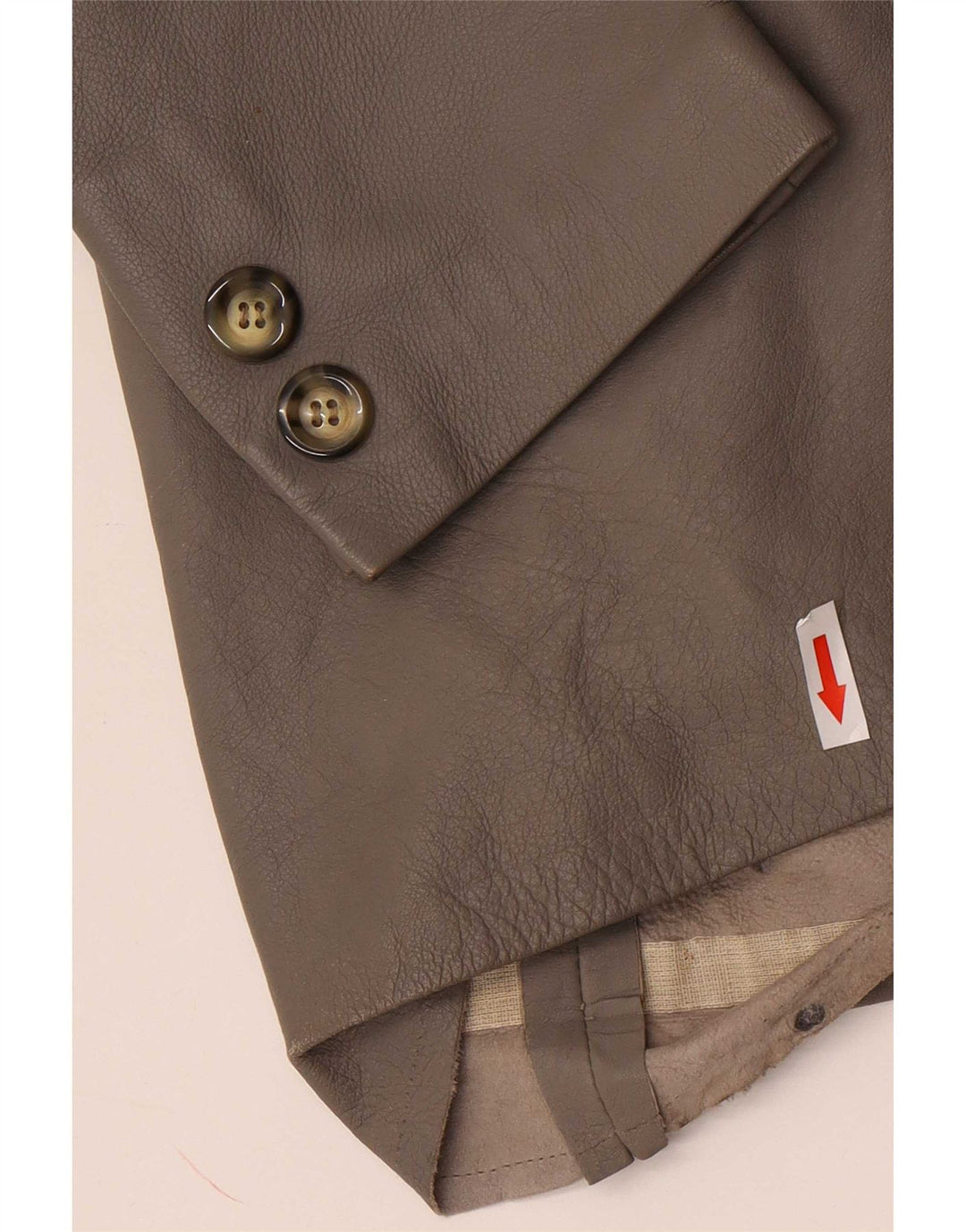 Vintage dame 1 knap læder blazerjakke IT 48 XL Grå