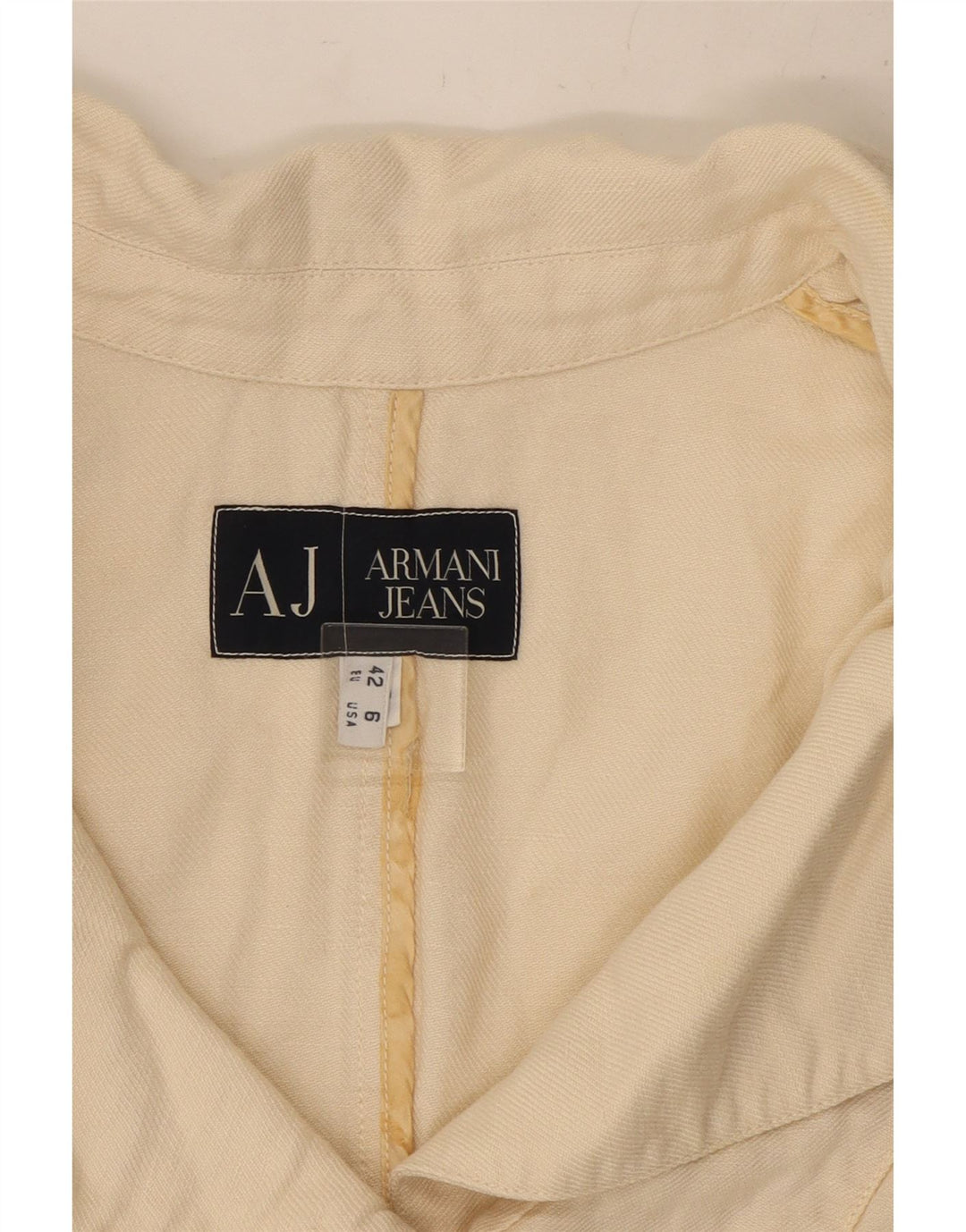 ARMANI JEANS Dame Crop 3-knaps blazerjakke US 6 Medium Off White