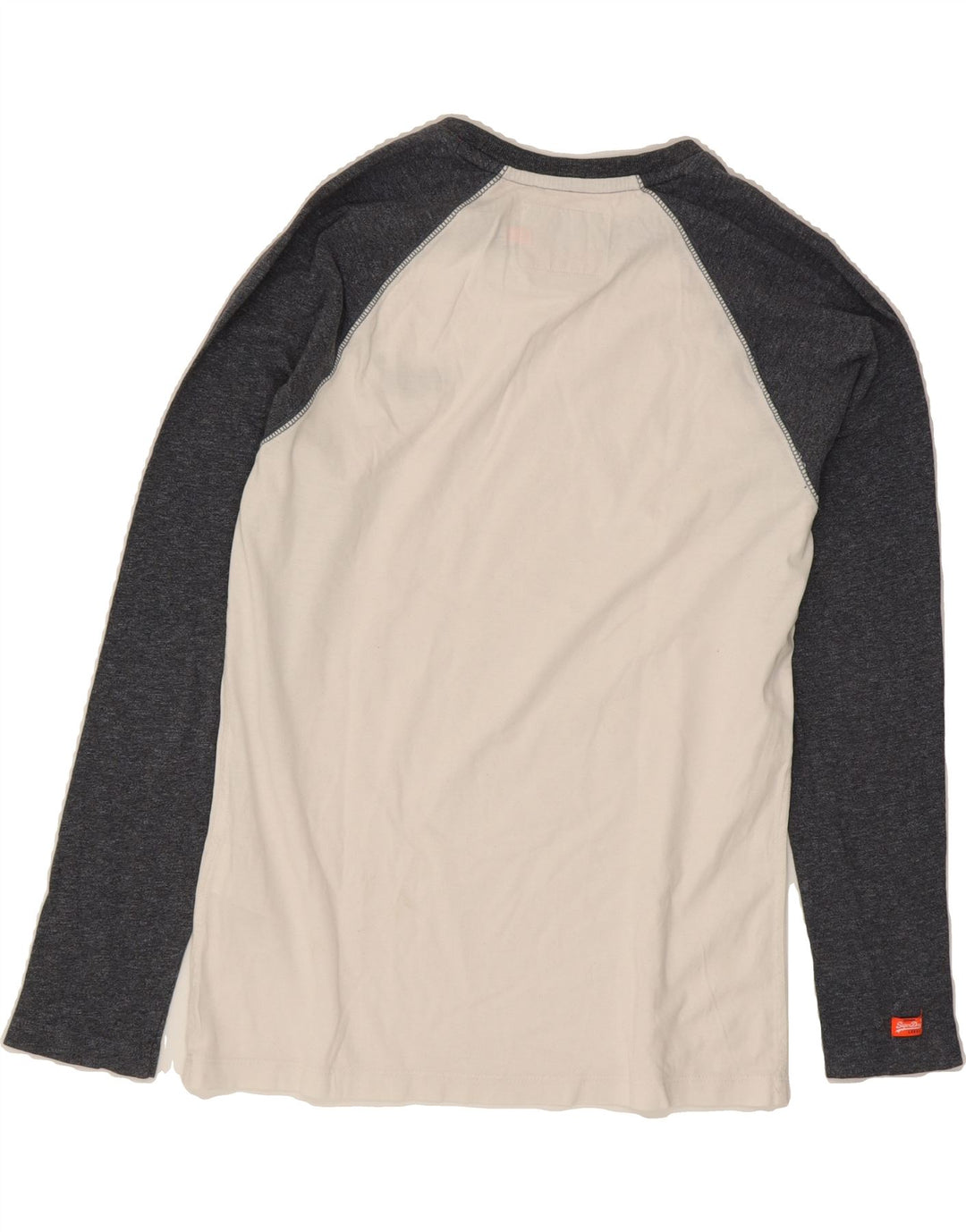 SUPERDRY Mens Top Long Sleeve Small White Colourblock Cotton Vintage Superdry and Second-Hand Superdry from Messina Hembry 