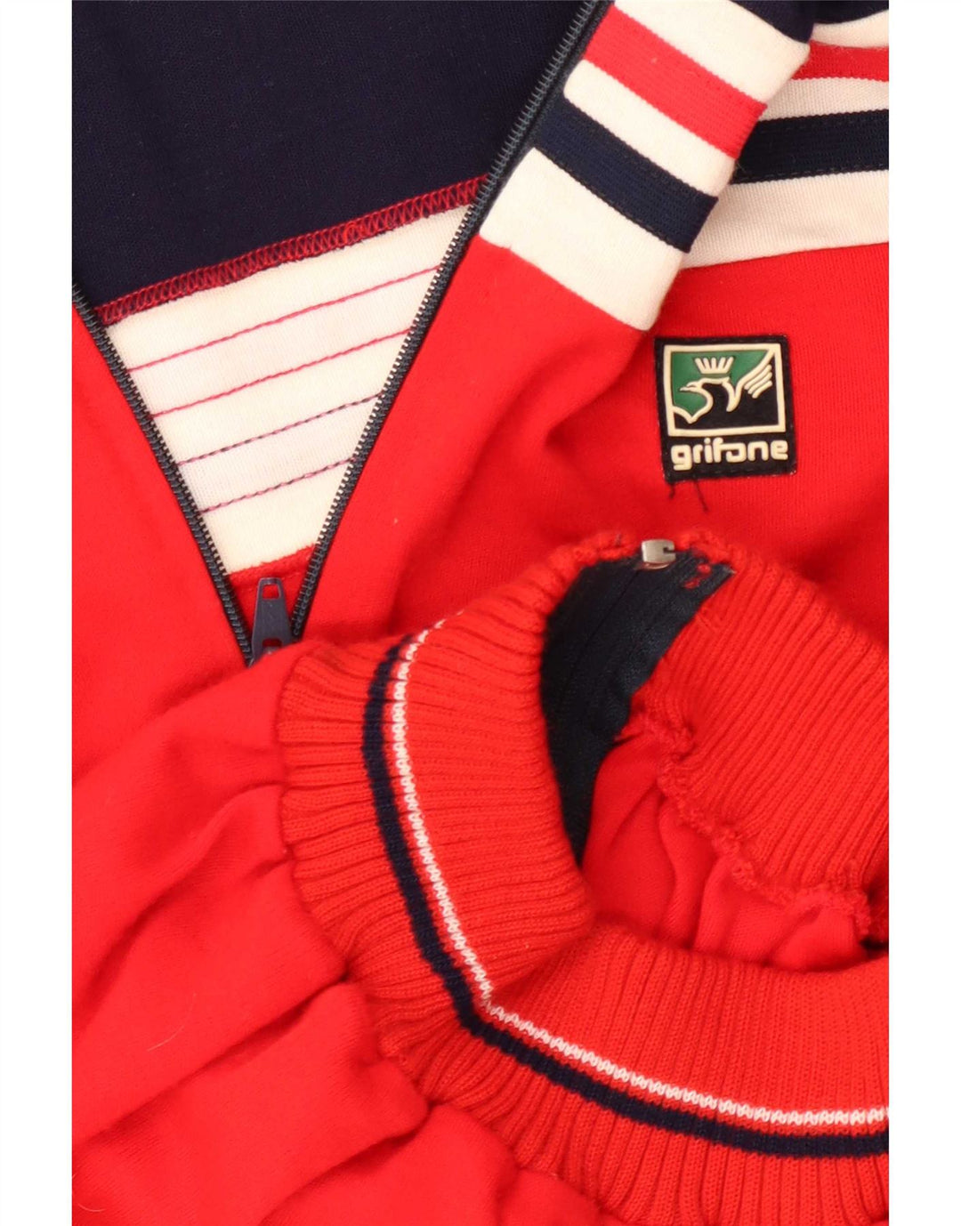 Grifone Herre cardigan sweater med lynlås IT 50 Medium Rød Colourblock Akryl
