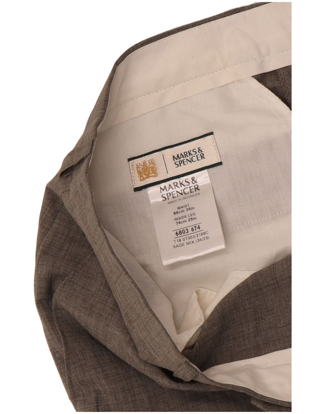 Marks & Spencer Straight Suit Bukser til mænd W34 L27 Grå polyester