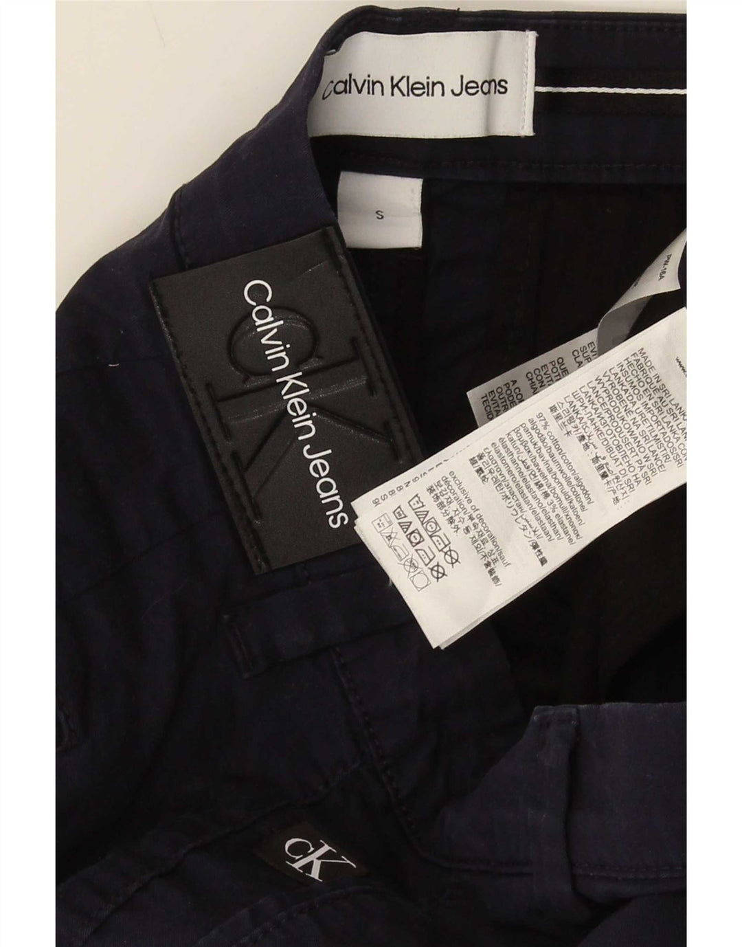 Calvin Klein Herre Chino Shorts Små W30 Marineblå Bomuld