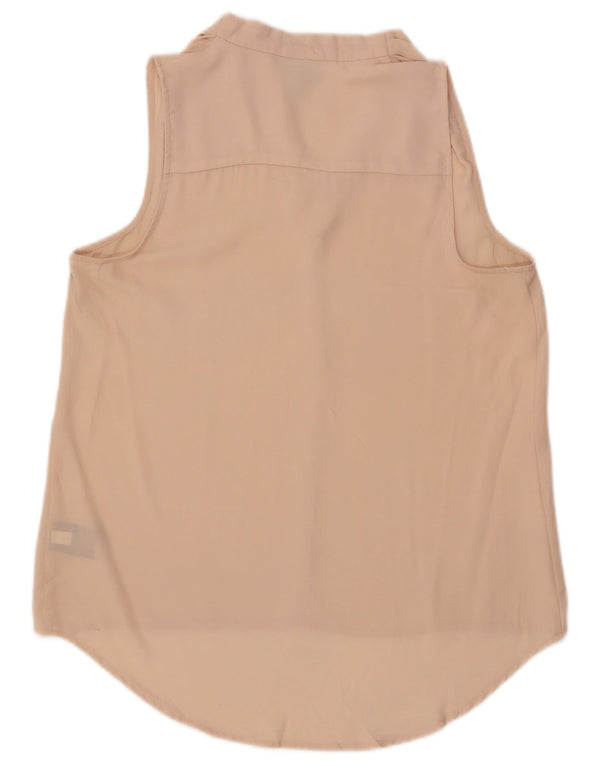 Mossimo Womens Longline ærmeløs bluse Top UK 14 Medium Pink Polyester