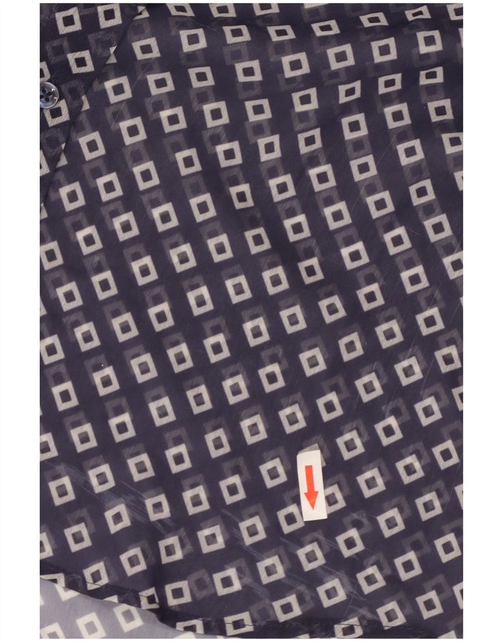 Best Company Dame Longline See Through Shirt Bluse UK 10 Small Navy Blue