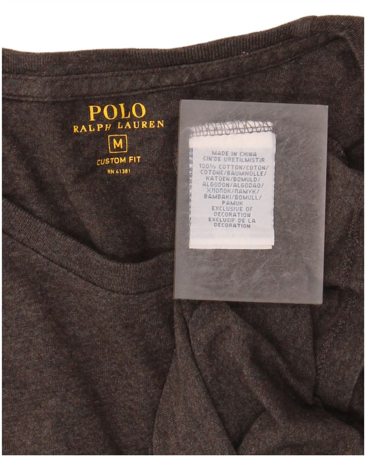 POLO RALPH LAUREN Herre Custom Fit Top Langærmet mellemgrå bomuld