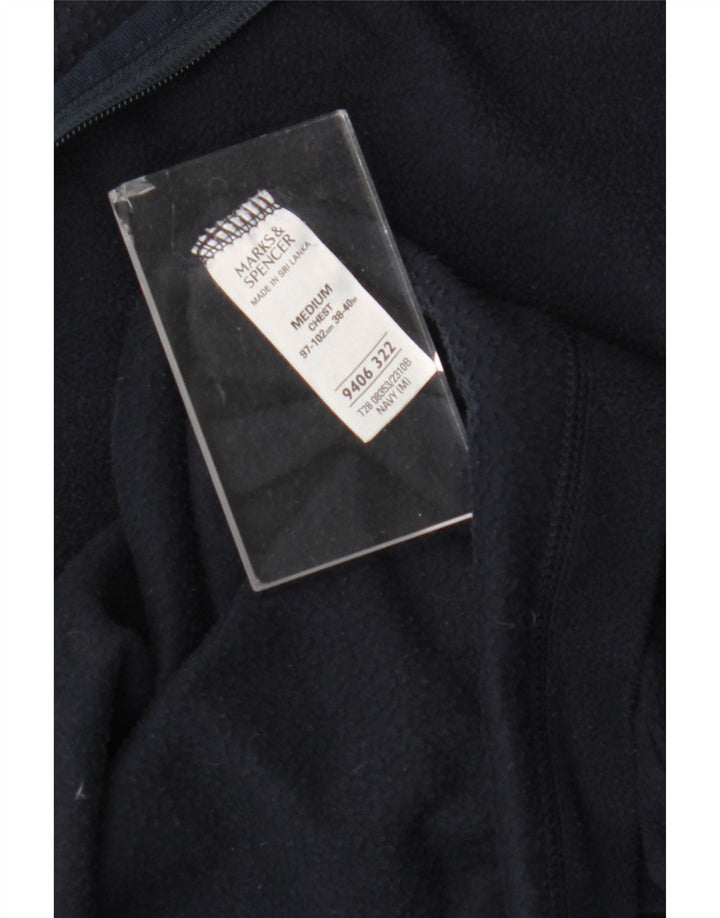 Marks & Spencer Fleece Jumper med lynlås til mænd mellem marineblå polyester