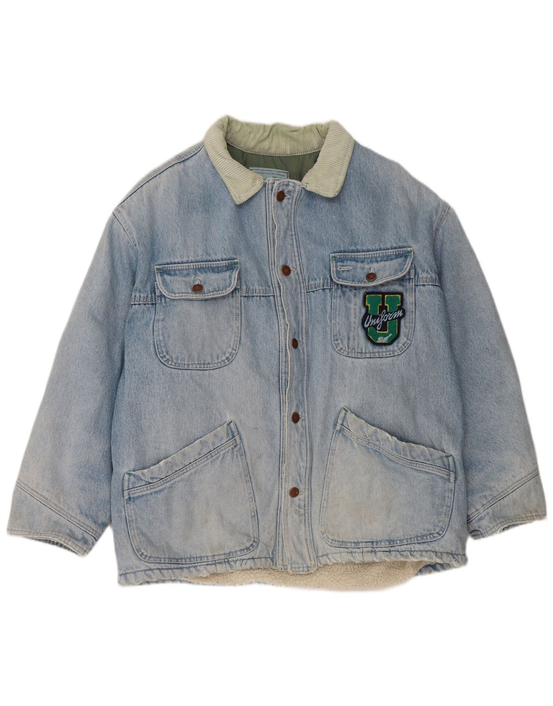 Uniform Herre Denim Sherpa Jacket UK 42 XL Blå