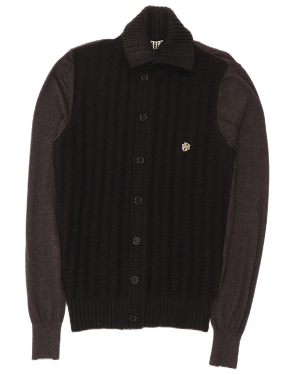 Bikkembergs Herre cardigan sweater Medium Sort Colourblock Uld