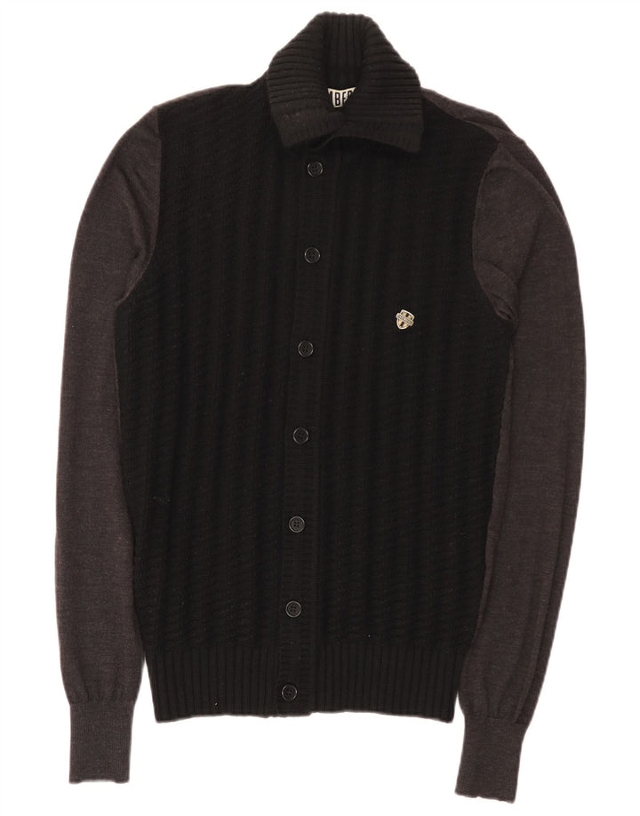 Bikkembergs Herre cardigan sweater Medium Sort Colourblock Uld