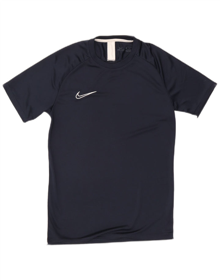Nike Herre Dri Fit T-shirt Top Medium Marineblå Colourblock Polyester