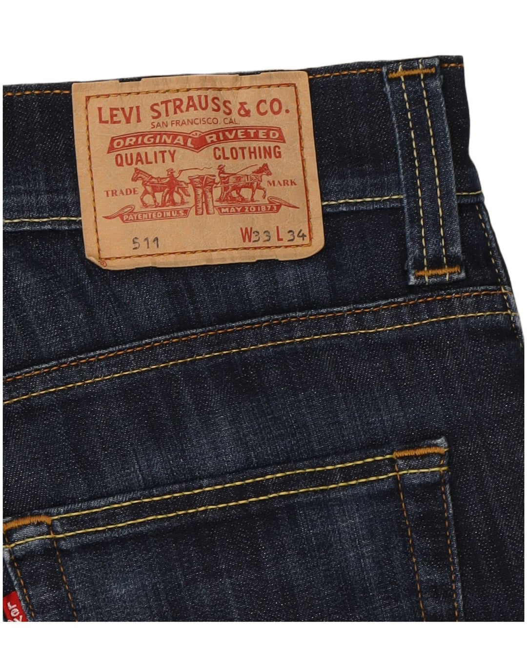 LEVI'S Womens 511 Slim Jeans W33 L28 Navy Blue Cotton