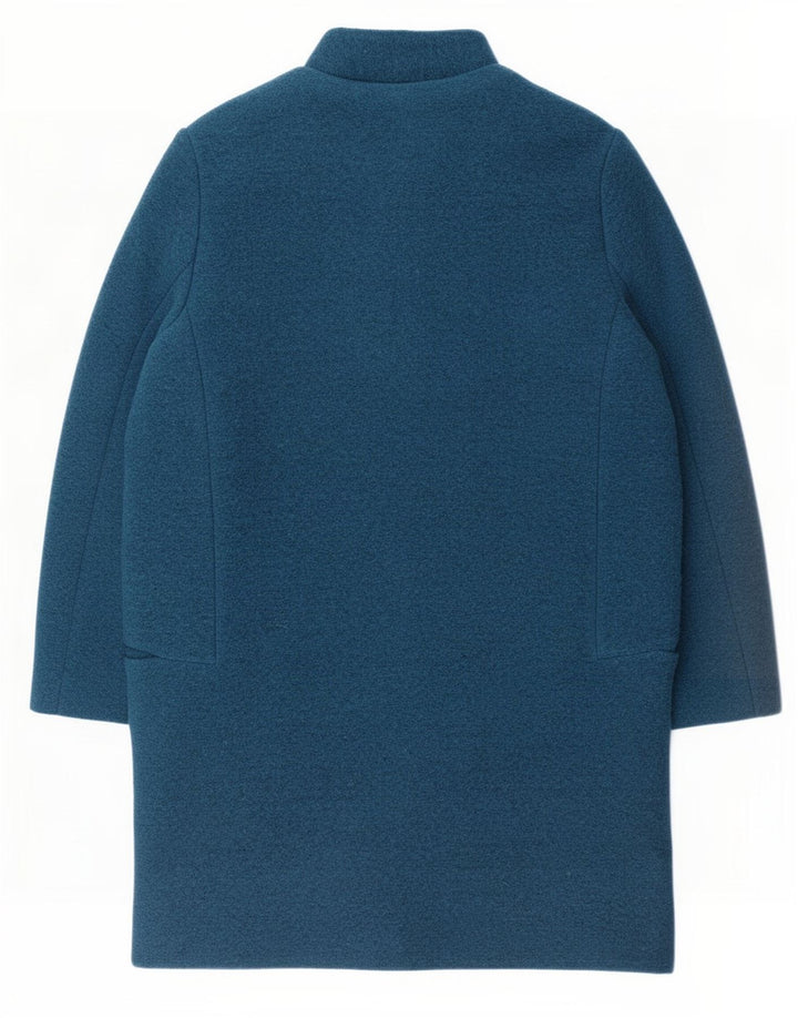 Zara Dame Overfrakke UK 14 Medium Navy Blue Polyester