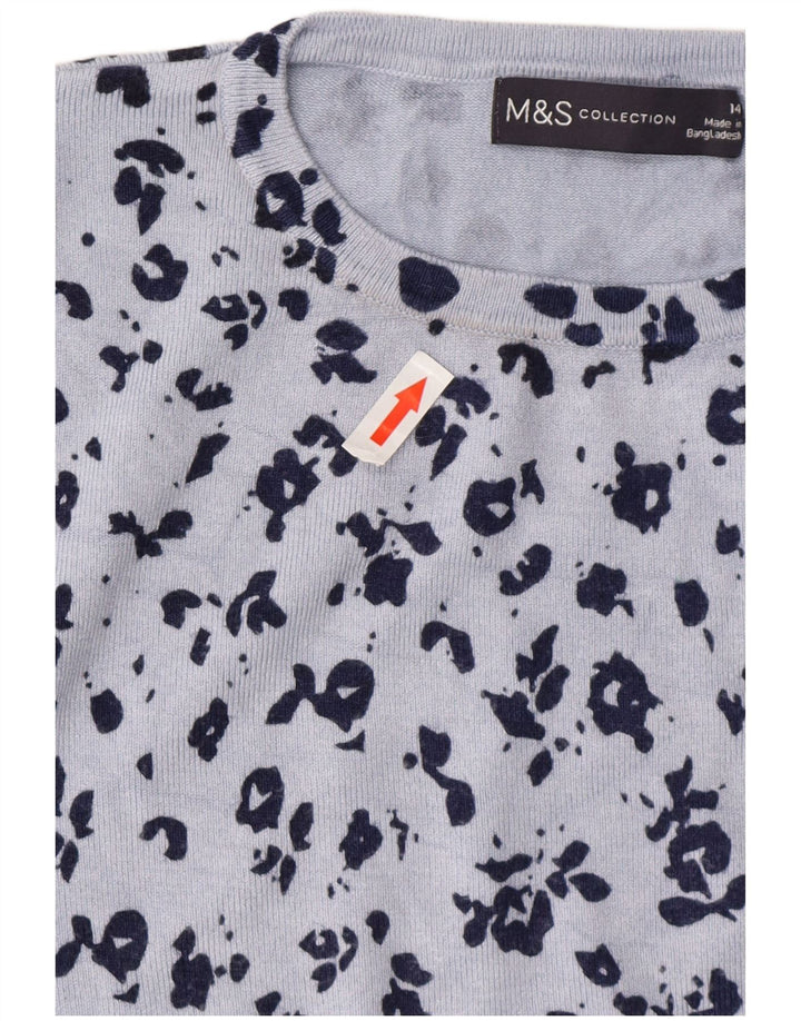 MARKS & SPENCER Dame sweater med rund hals DK 14 Stor Blå