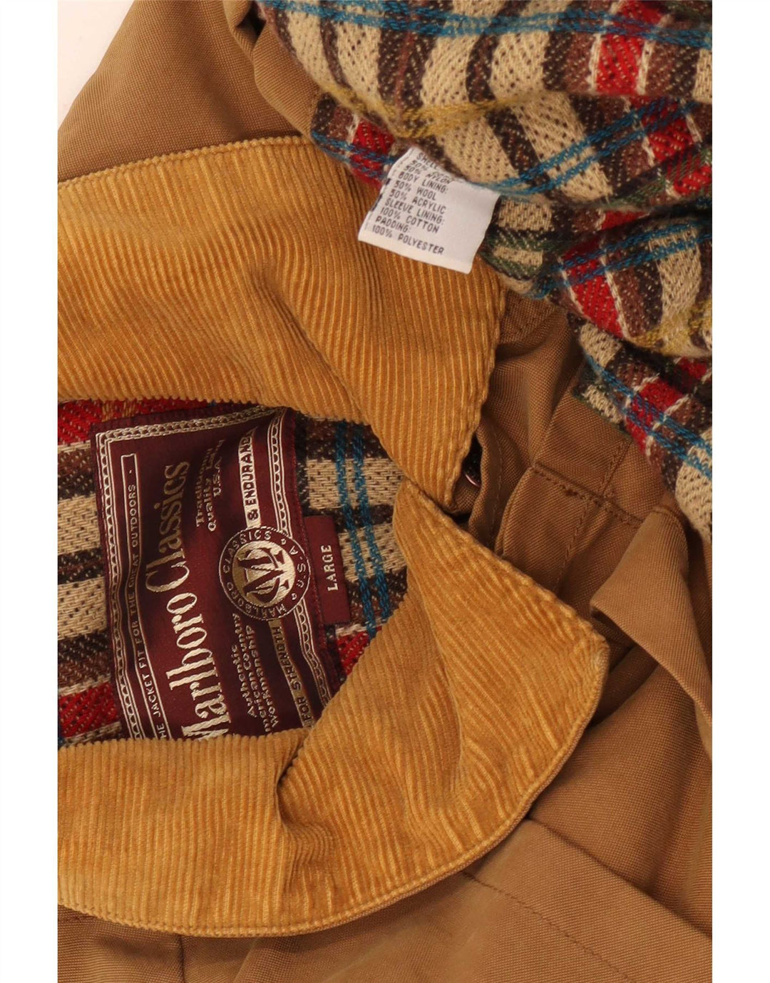 Marlboro Classics Herre Capelet Coat UK 40 Stor Beige Bomuld