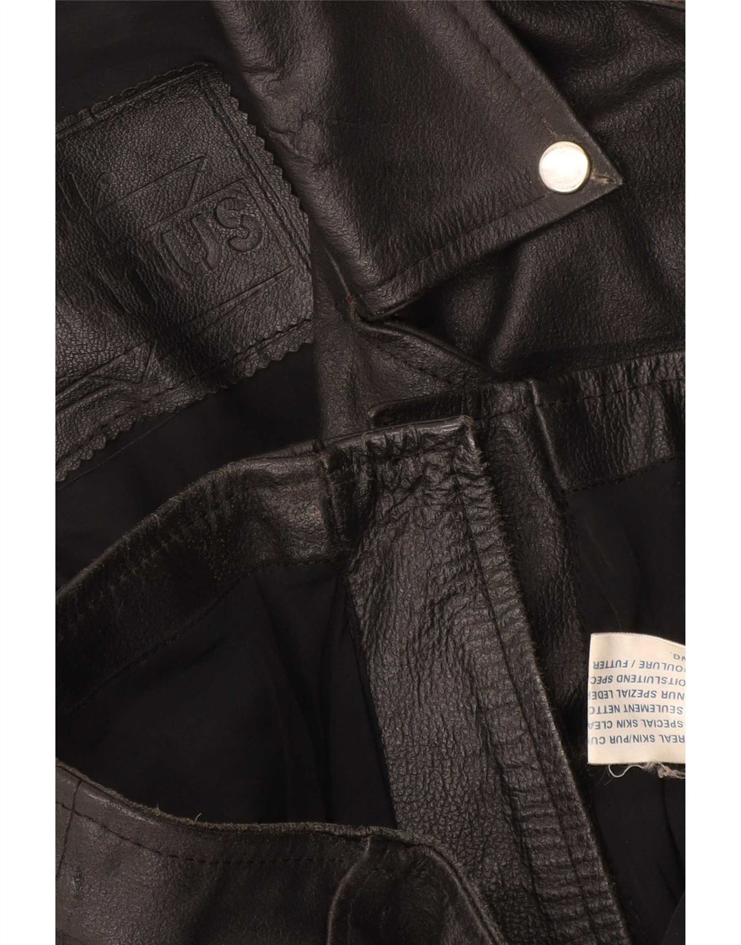 Vintage dame bikerjakke i læder UK 16 Large Black