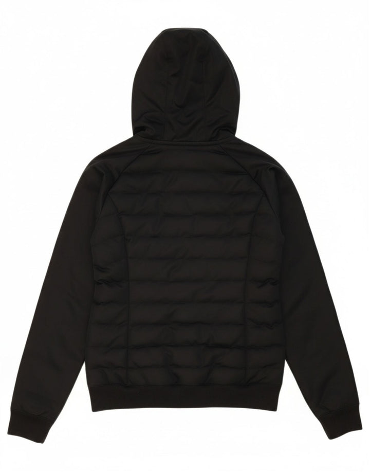 ADIDAS Womens Hooded Padded Jacket UK 10 Small Black Polyester