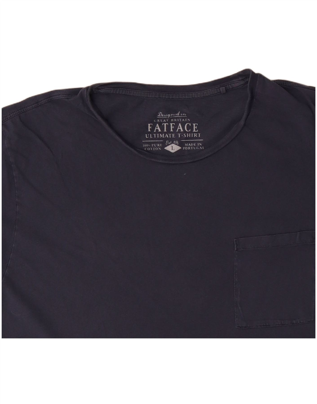 FAT FACE Herre T-Shirt Top Stor Blå Bomuld