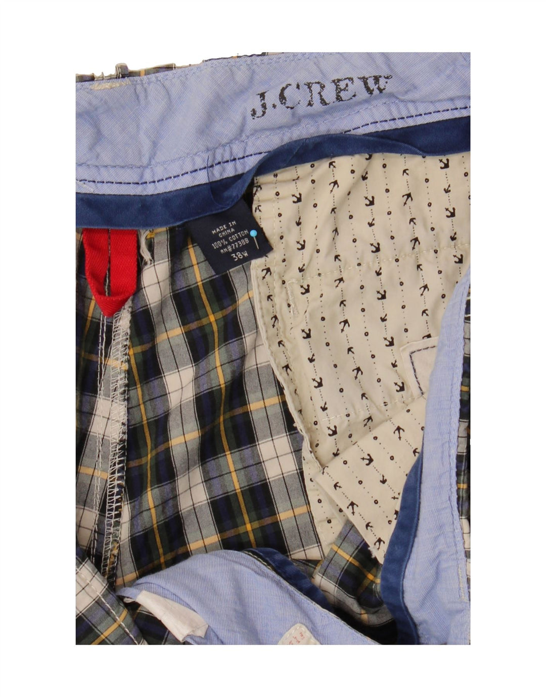 J. CREW Mens Chino Shorts W38 XL Grey Check Cotton Vintage J. Crew and Second-Hand J. Crew from Messina Hembry 