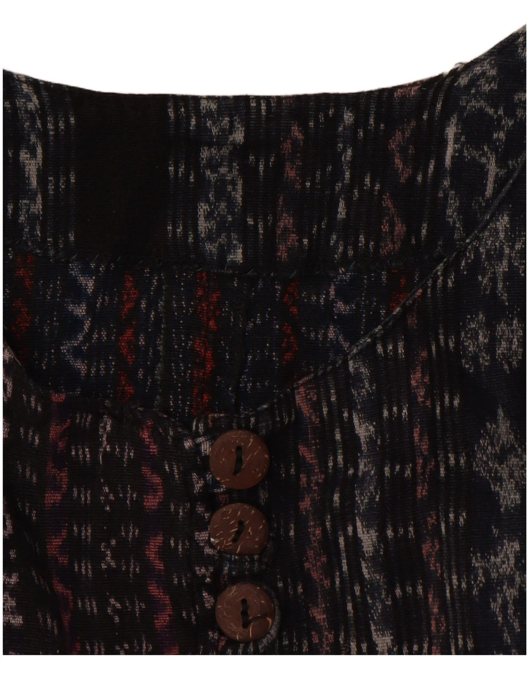 VINTAGE skjortebluse med 3/4 ærmer til kvinder UK 18 XL Sortstribet