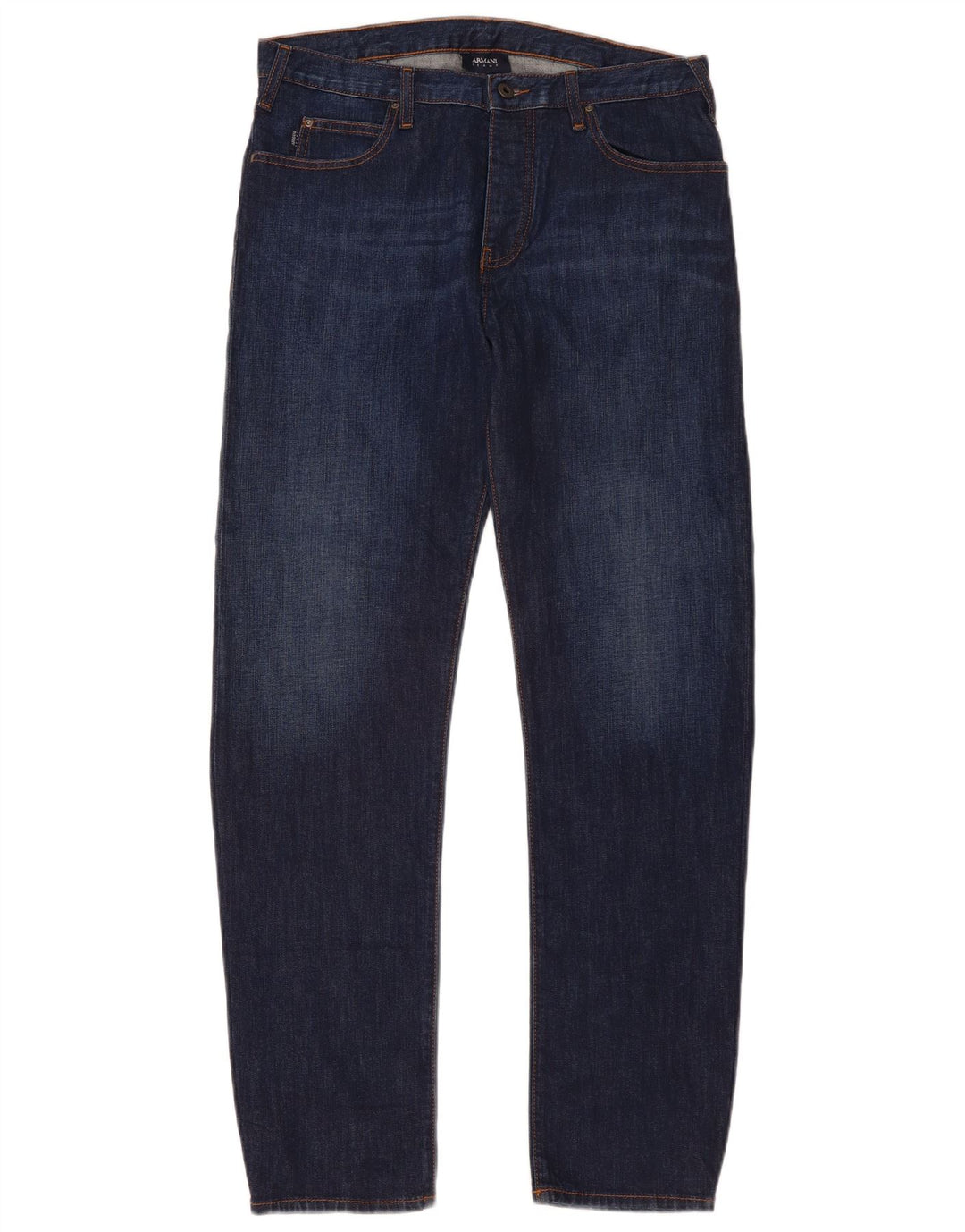 Armani Straight Jeans til mænd W34 L32 Marineblå Bomuld