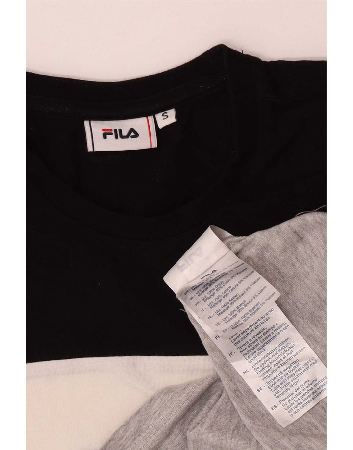 Fila Herre grafisk T-shirt Top Lille flerfarvet Colourblock Bomuld