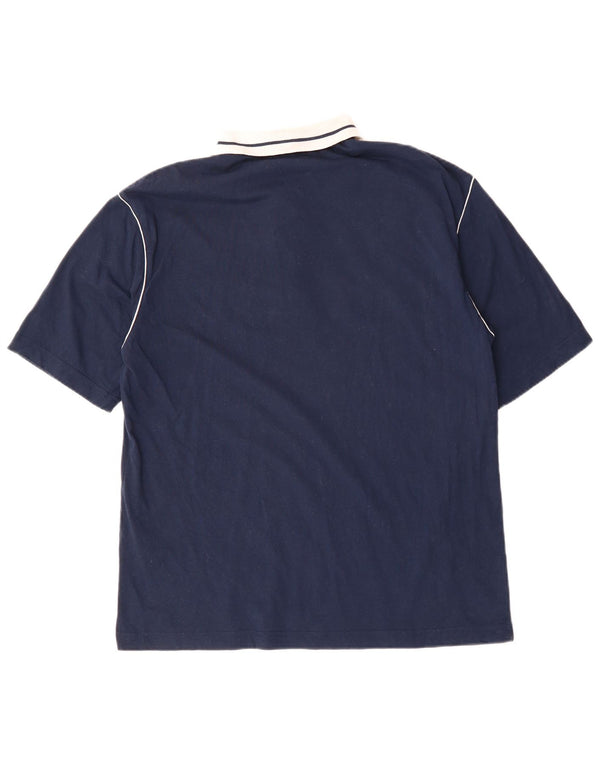 DIADORA Poloskjorte til mænd UK 40 Medium Navyblå Colourblock Bomuld