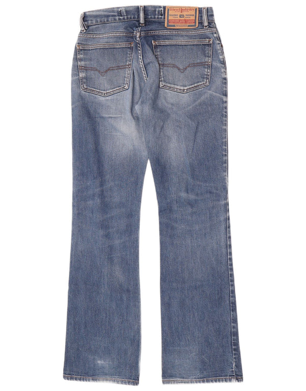 Diesel Dame Distressed Bootcut Jeans W31 L33 Blå Bomuld