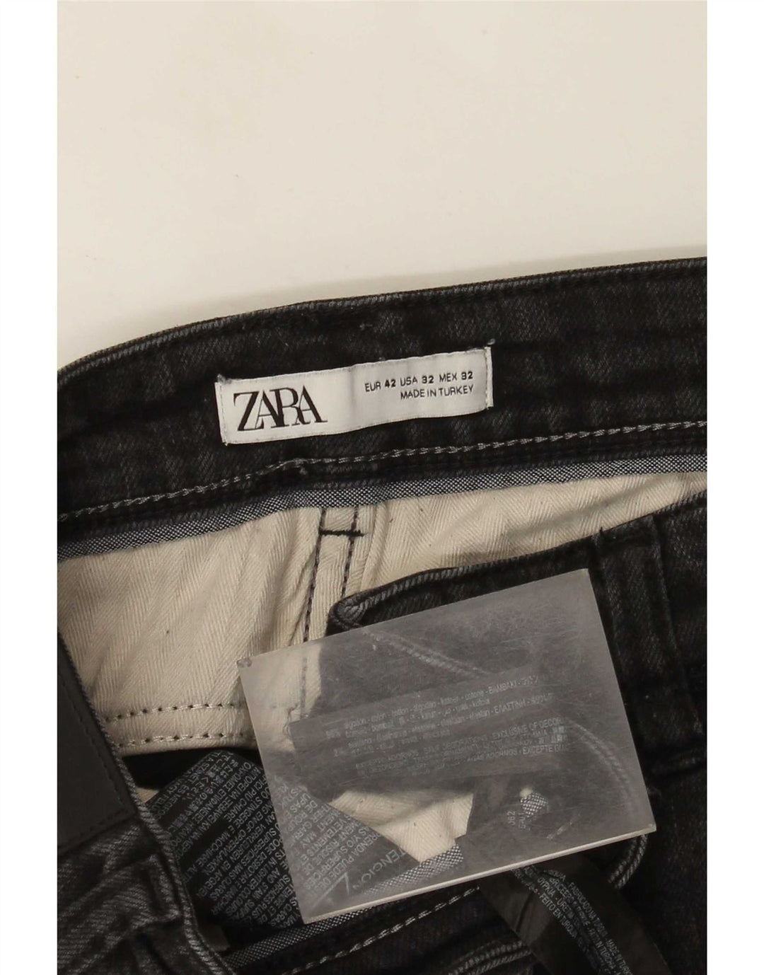 Zara Herre Slim Jeans EU 42 Large W32 L31 Sort Bomuld