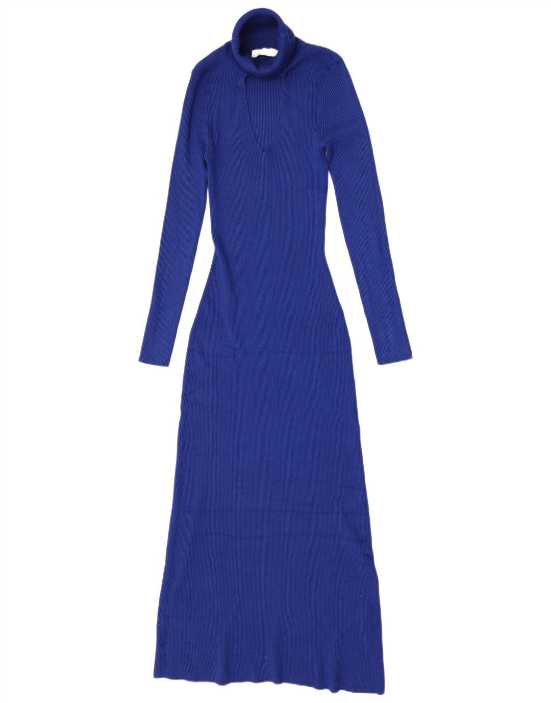Zara Langærmet Maxikjole til kvinder UK 12 Medium Blue Viscose