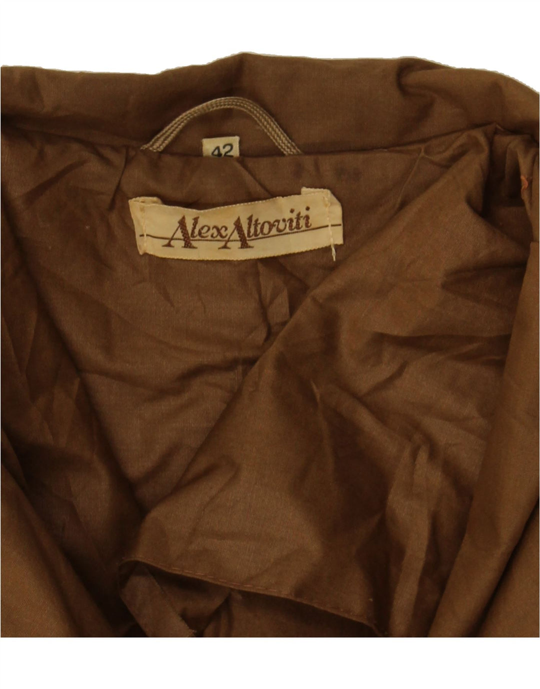 VINTAGE Womens Oversized Overcoat IT 42 Medium Brown Cotton Vintage Vintage and Second-Hand Vintage from Messina Hembry 