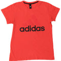 ADIDAS Grafisk T-shirt top til kvinder UK 14 Medium Rød