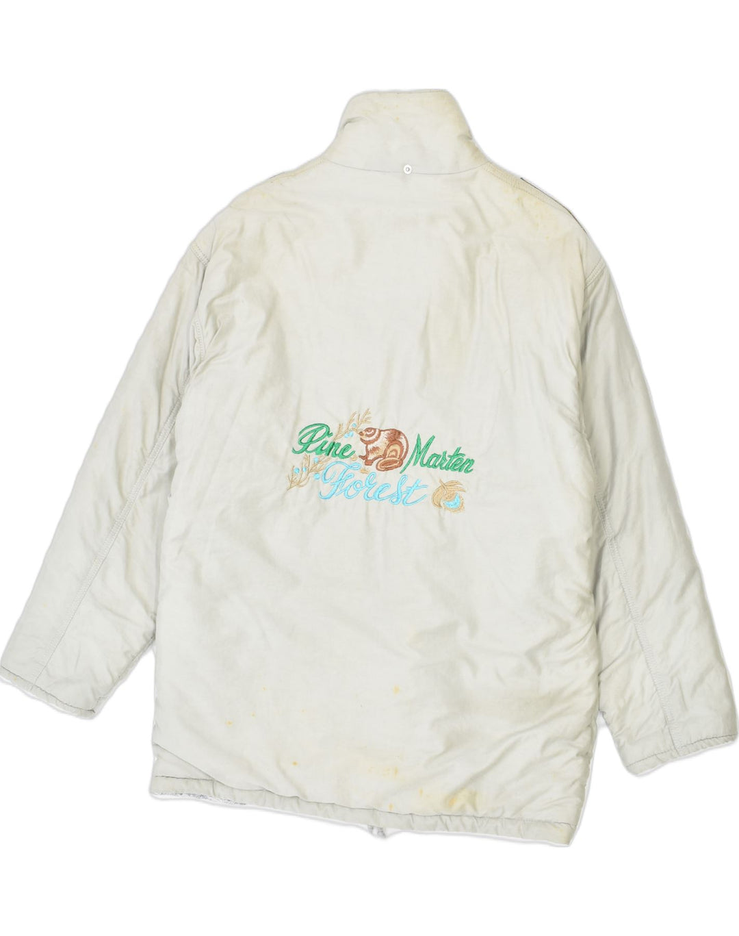 STARRING Womens Bomber Jacket UK 14 Medium Beige Polyester | Vintage | Thrift | Second-Hand | Used Clothing | Messina Hembry 