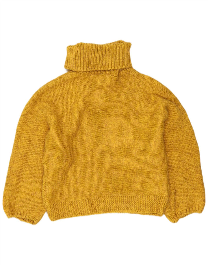 MARKS & SPENCER Dame Crop Roll Neck sweater UK 10 Small Yellow