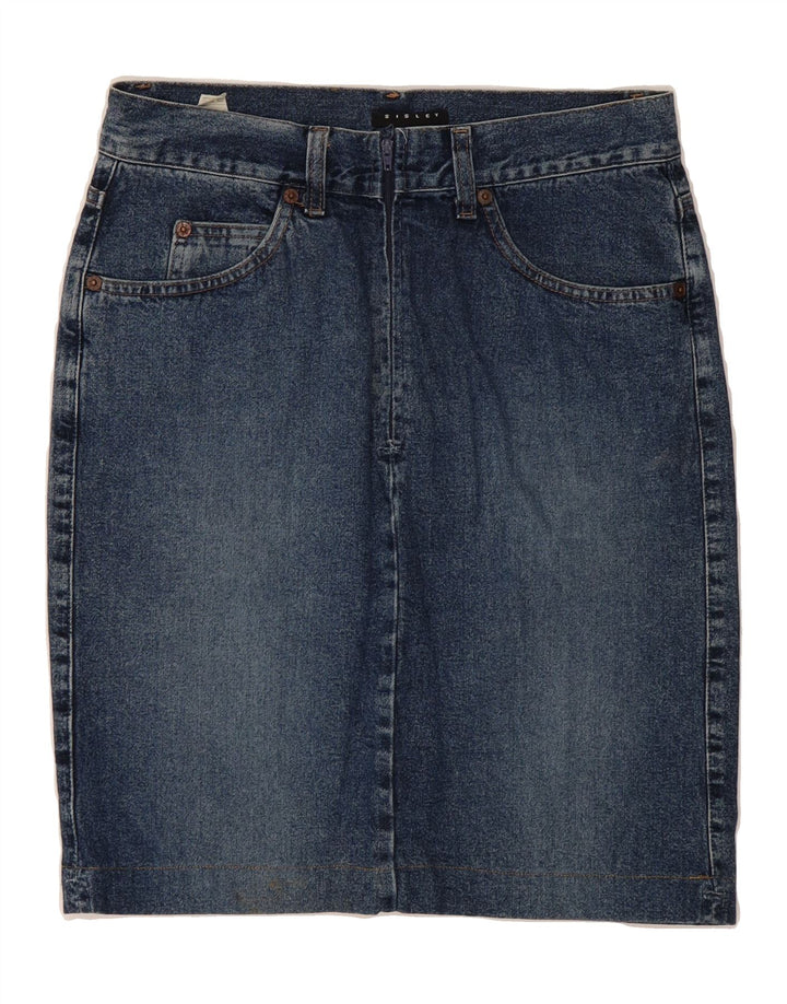 SISLEY Womens Denim Skirt IT 40 Small W28 Blue Cotton Vintage Sisley and Second-Hand Sisley from Messina Hembry 