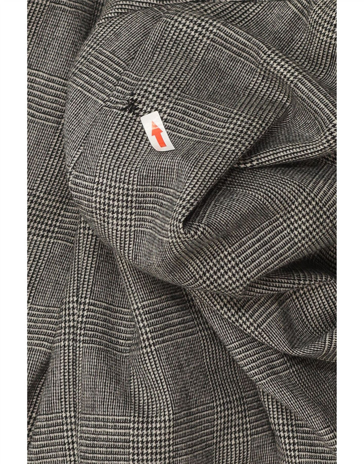 Vintage Dame Langærmet Blazer Jacket UK 18 XL Grå Houndstooth