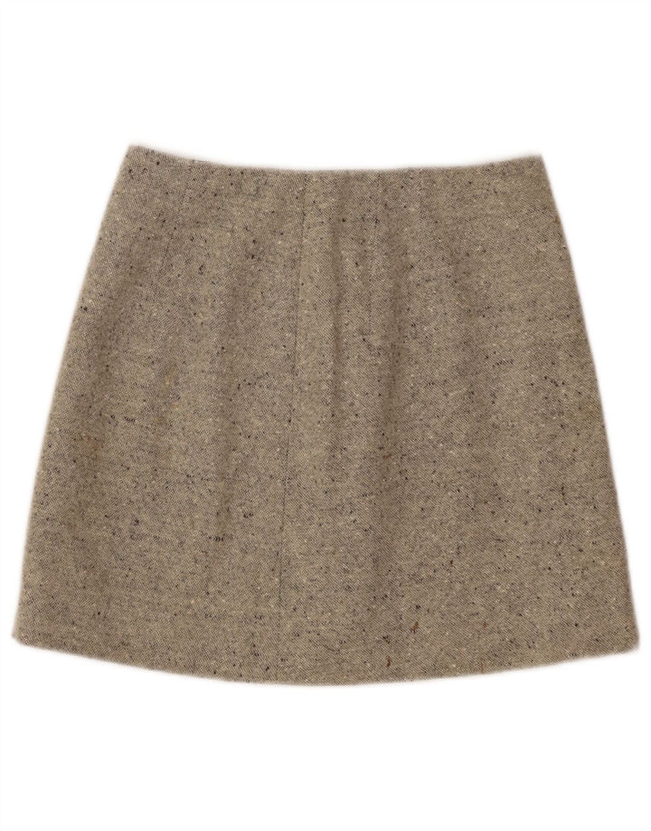 Vintage mininederdel til kvinder W26, lille beige flækket