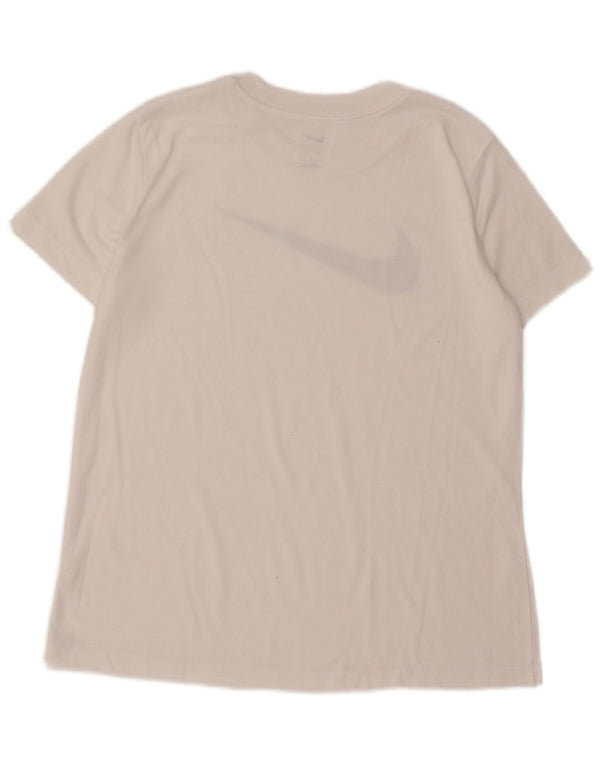 Nike Dame Dri Fit Grafisk T-Shirt Top UK 16 Large White