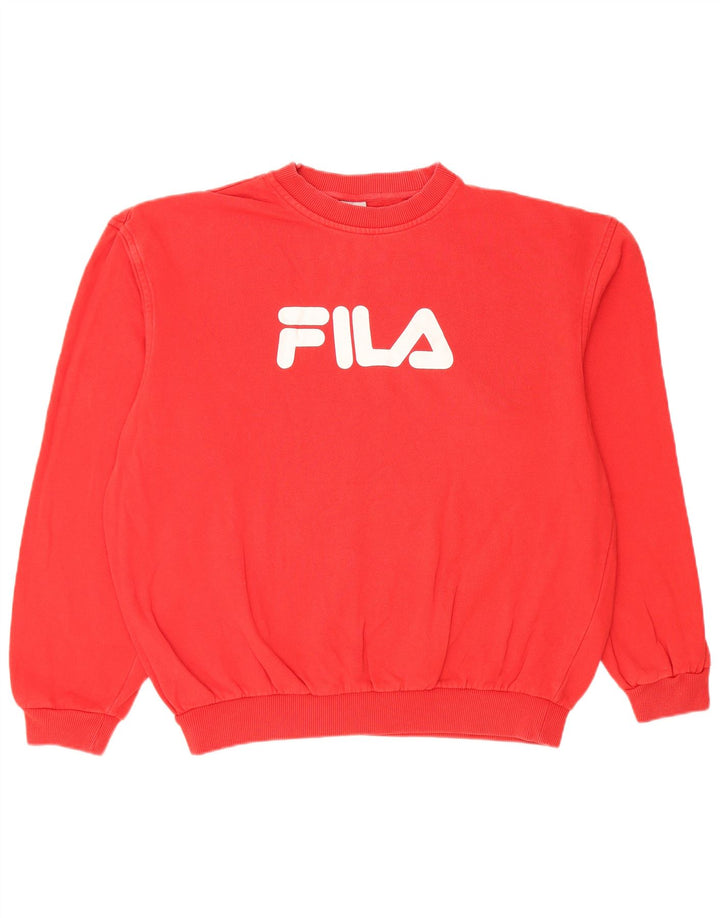 FILA Herre grafisk sweatshirt Jumper Medium Rød Bomuld
