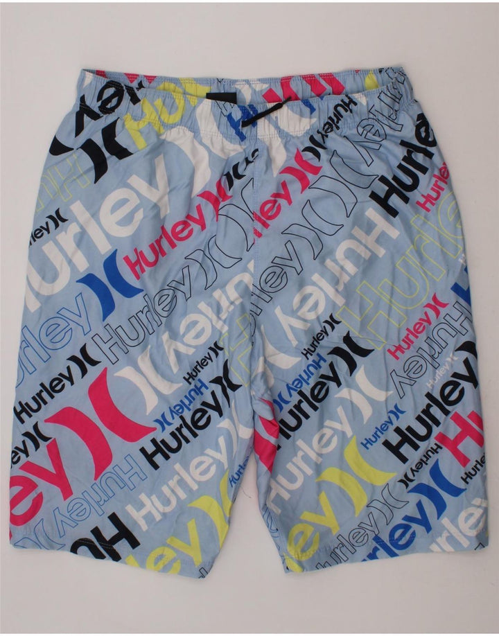 HURLEY Boys Graphic Swimming Shorts 13-14 Years XL Multicoloured Polyester Vintage Hurley and Second-Hand Hurley from Messina Hembry 
