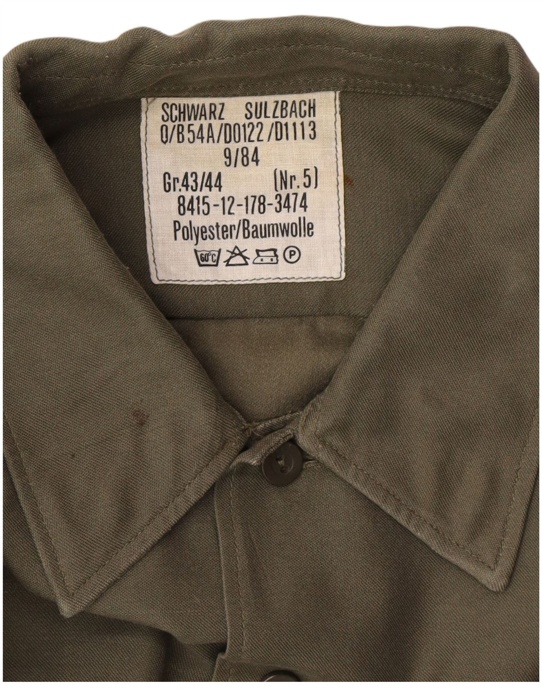 Vintage herreskjorte str. 43/44 XL Khaki Polyester
