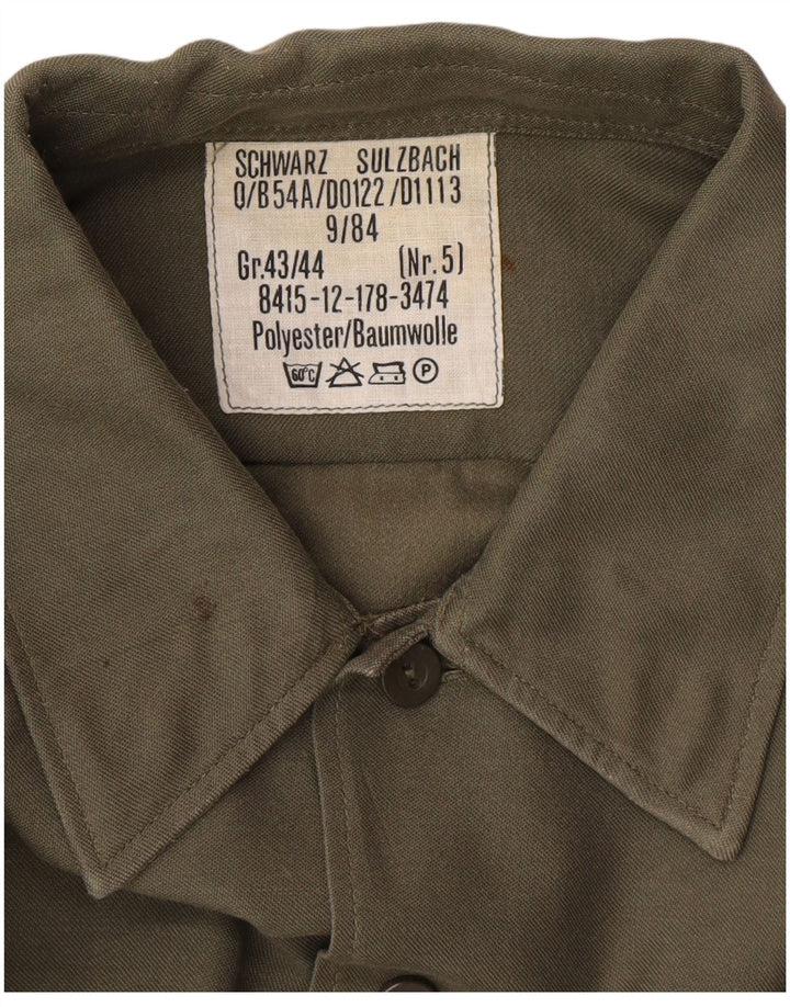 Vintage herreskjorte str. 43/44 XL Khaki Polyester